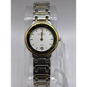 Skagen Steel Women's Watch Two Tone 7.5" Band 25mm Case 240SGX- New Battery